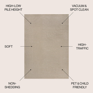 Aarhus Minimalist Scandi Striped Area Rug
